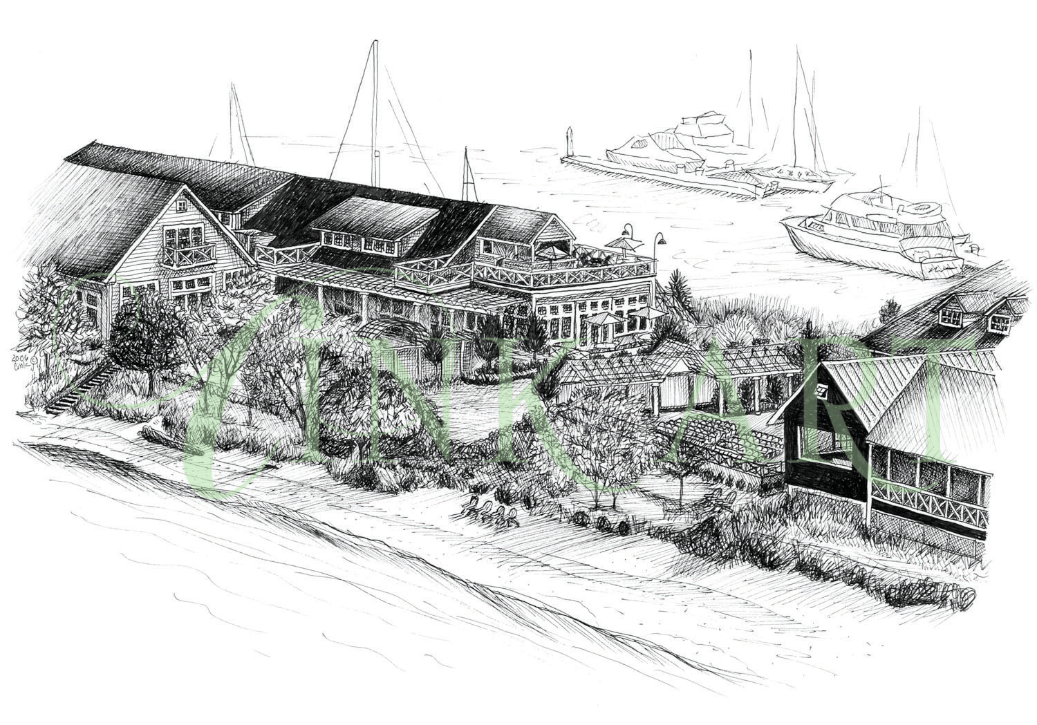 1500x1049 chesapeake bay beach club, aerial view - Aerial Drawing