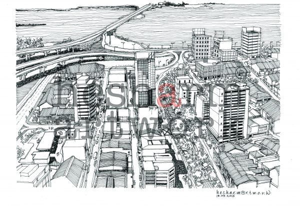 600x413 johor bahru aerial view hesharm artwork - Aerial Drawing