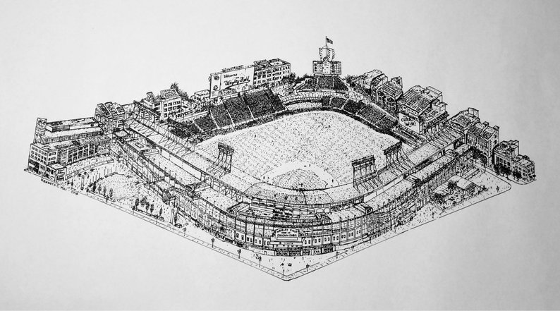 794x441 wrigley field aerial view etsy - Aerial Drawing