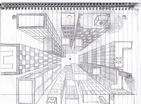 474x350 one point perspective aerial city view - Aerial Drawing