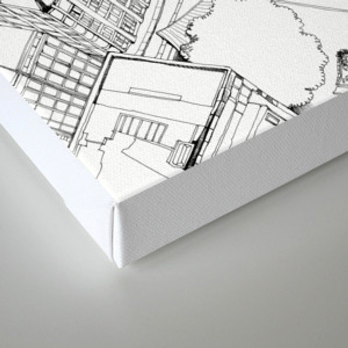 700x700 aerial drawing of st paul's cathedral, london canvas print - Aerial Drawing