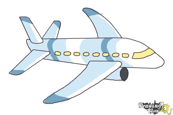 600x400 how to draw a simple airplane - Aeroplane Drawing