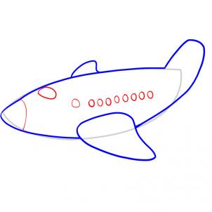 302x302 how to draw a plane for kids, step - Aeroplane Drawing For Kids