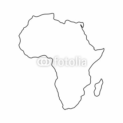 400x400 Africa Map Outline Graphic Freehand Drawing On White Background - Africa Drawing