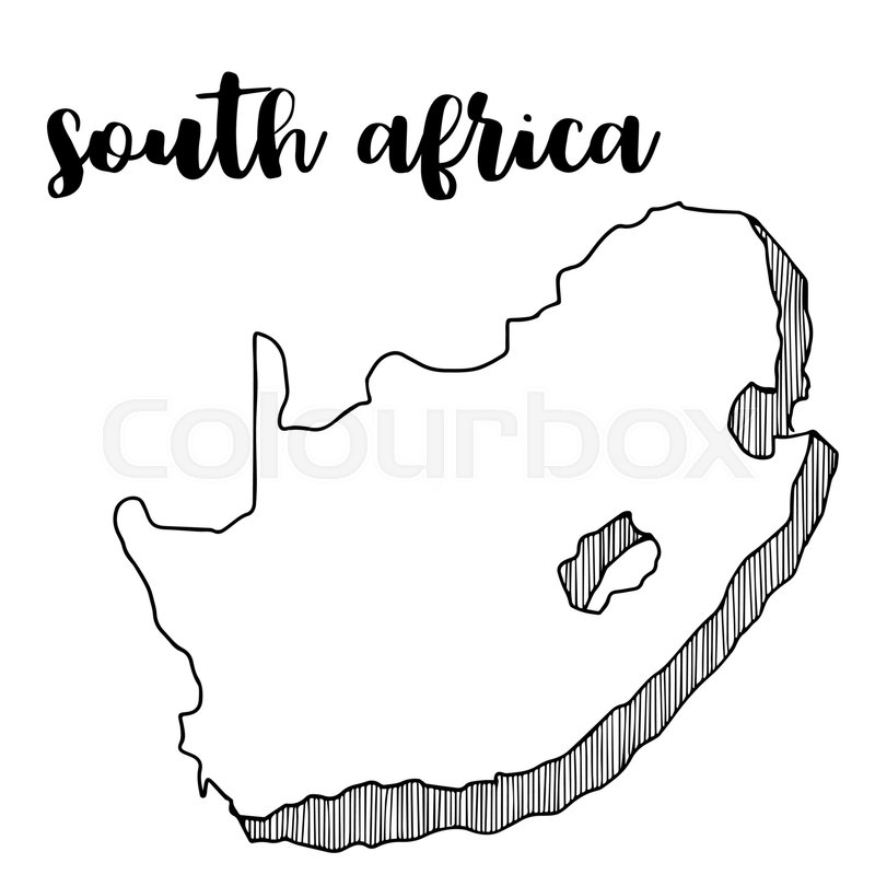 800x800 Hand Drawn Of South Africa Map, Vector Stock Vector Colourbox - Africa Drawing