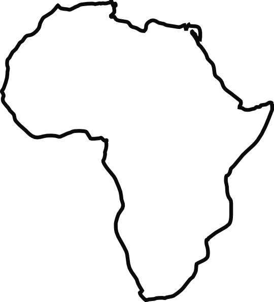540x595 Africa Silhouette - Africa Drawing