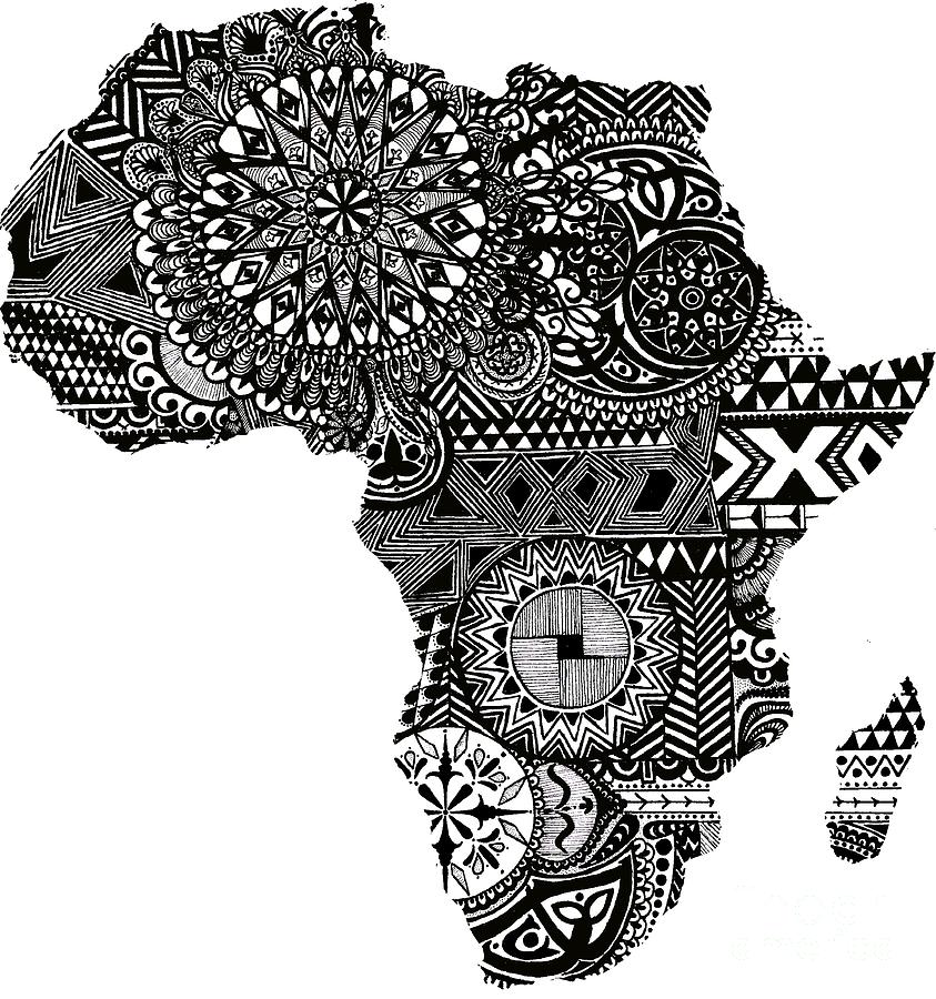 843x900 Africa - Africa Drawing