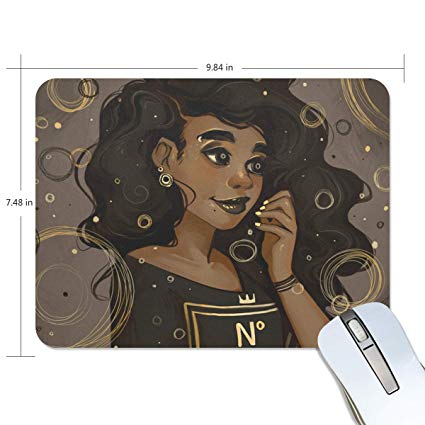 425x425 gaming mouse pad custom, african american girl - African American Girl Drawing