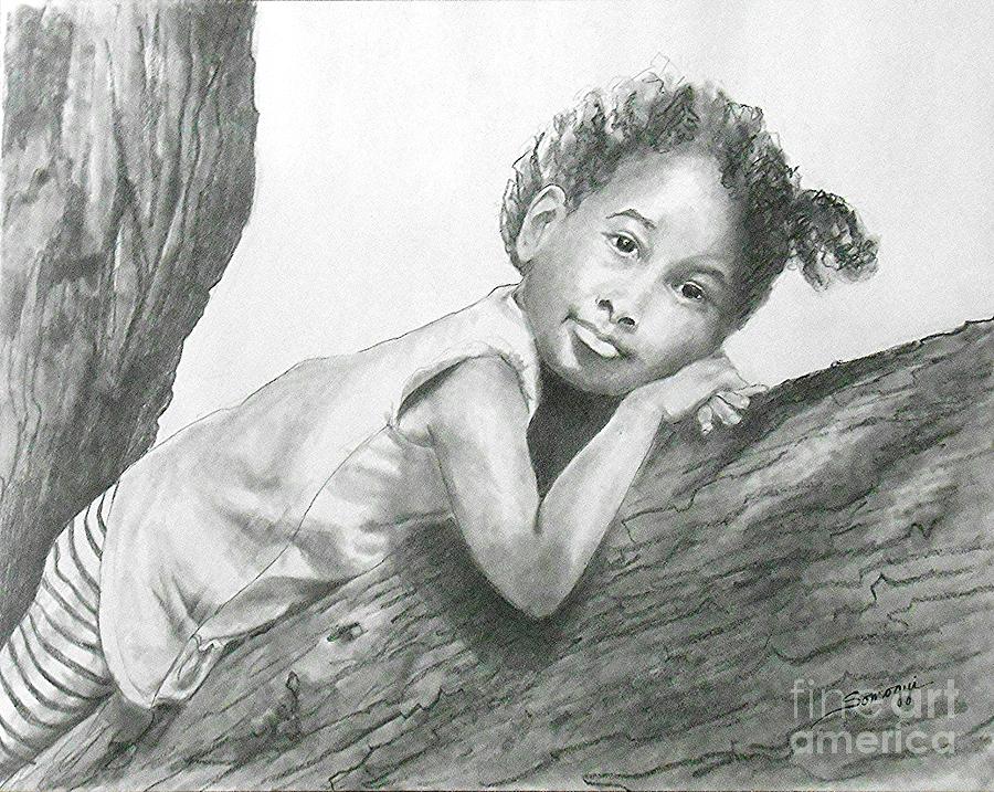 900x717 kirikou, dreaming - African American Girl Drawing