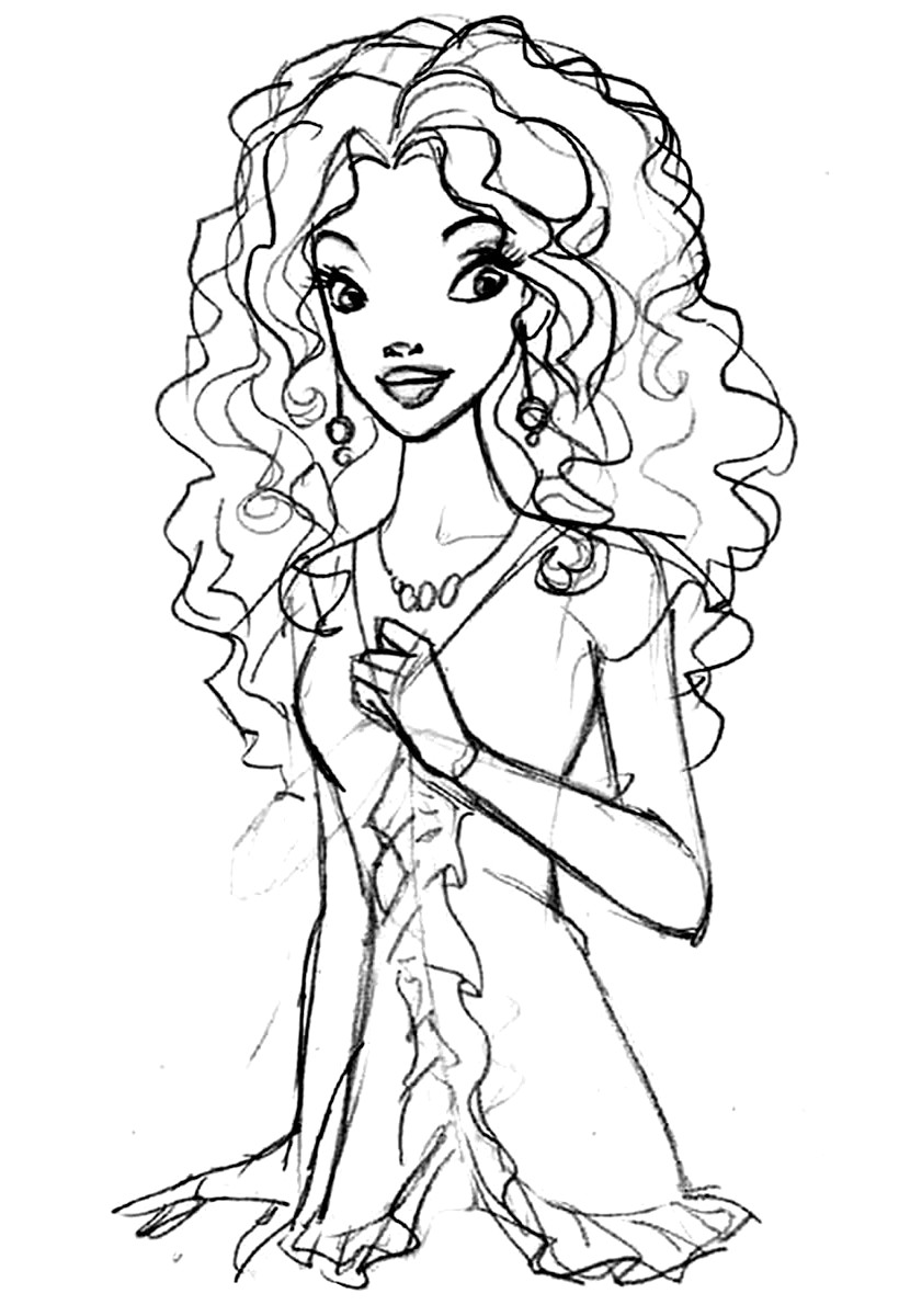 820x1200 african american girl drawing coloring pages - African American Girl Drawing