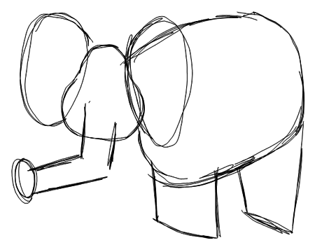 450x350 step how to draw cartoon elephants african animals step - African Animal Drawings