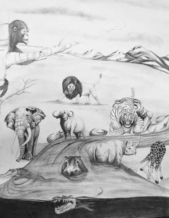 557x720 african animals - African Animal Drawings