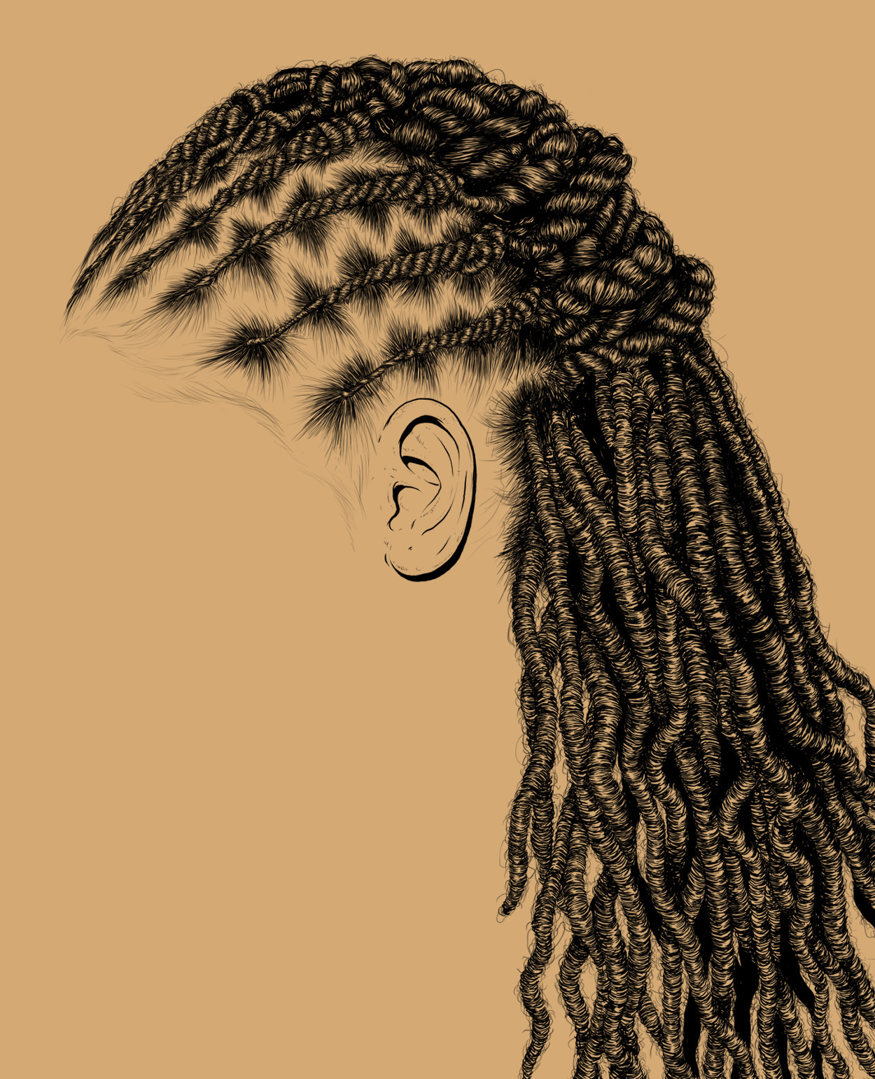 1250x1541 these intricate illustrations of black women's hair promote self - African Drawings