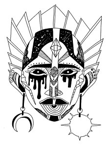 225x300 african mask drawings fine art america - African Drawings