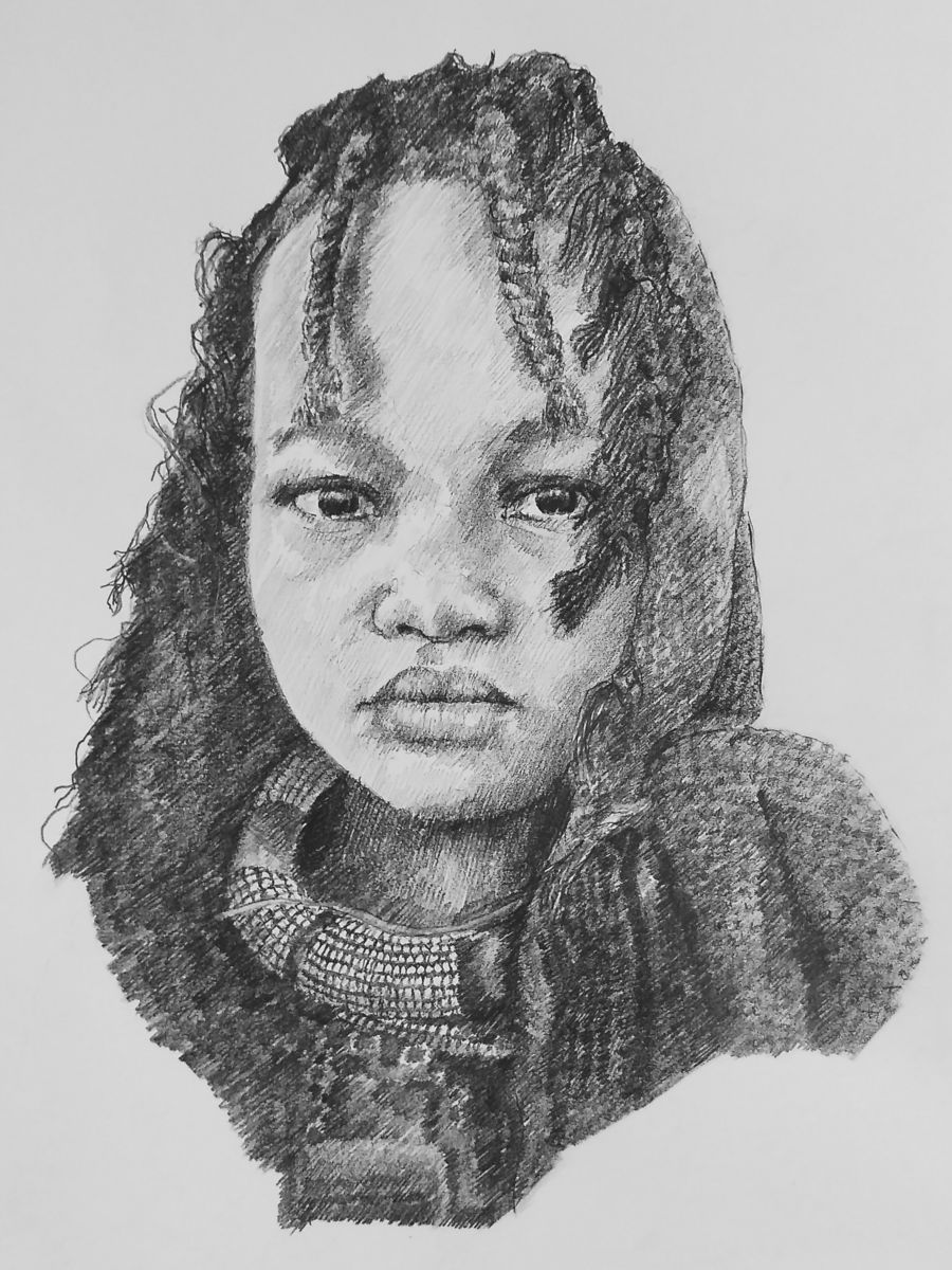 900x1200 African Girl Drawing - African Girl Drawing