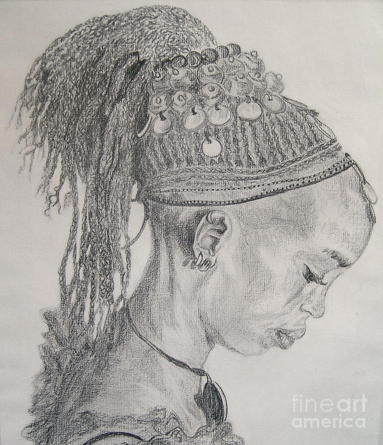 774x900 Portrait Of African Girl Drawing - African Girl Drawing