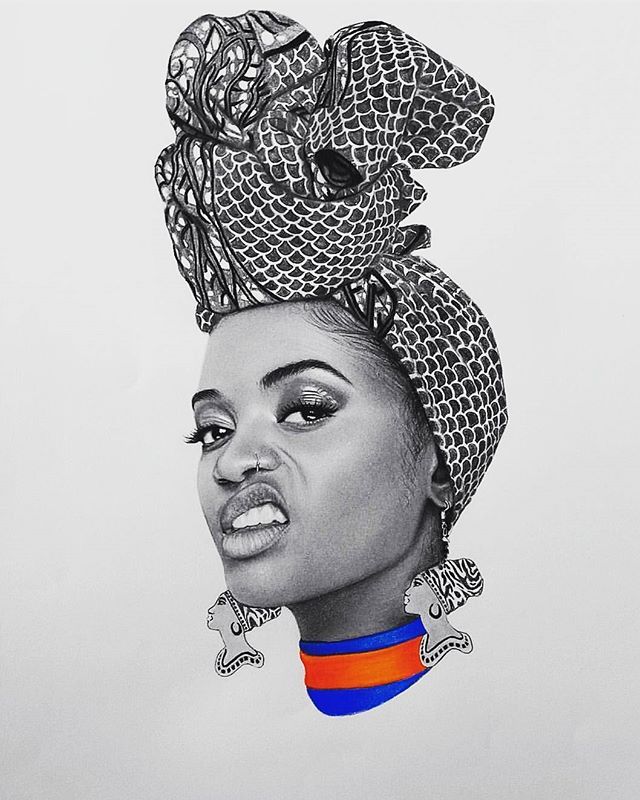 640x800 Reposting No Lundi - African Girl Drawing