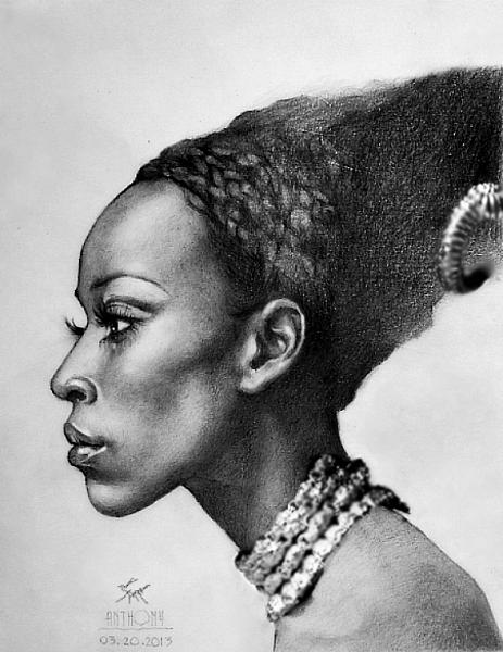 463x600 African Girl Drawing - African Girl Drawing