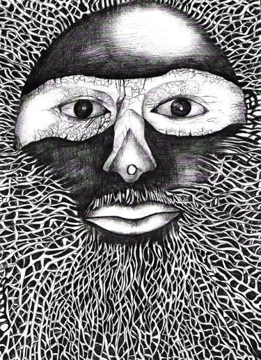 375x517 African Mask Drawings For Sale Saatchi Art - African Mask Drawing