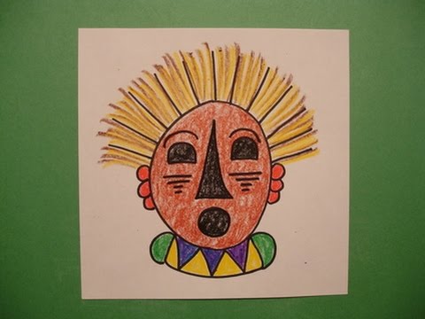 480x360 Let's Draw An African Mask! - African Mask Drawing