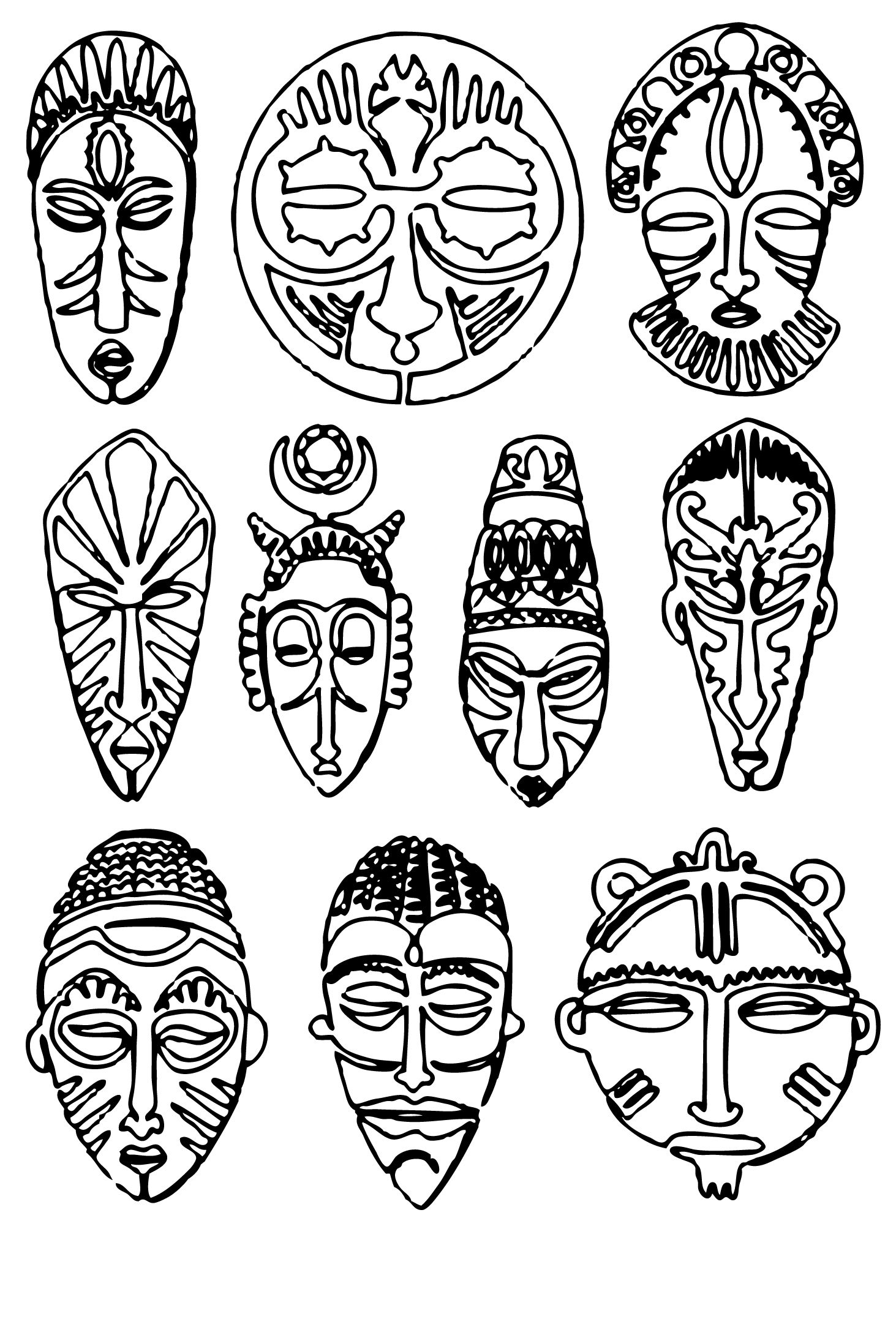 African Mask Drawing at Explore collection of