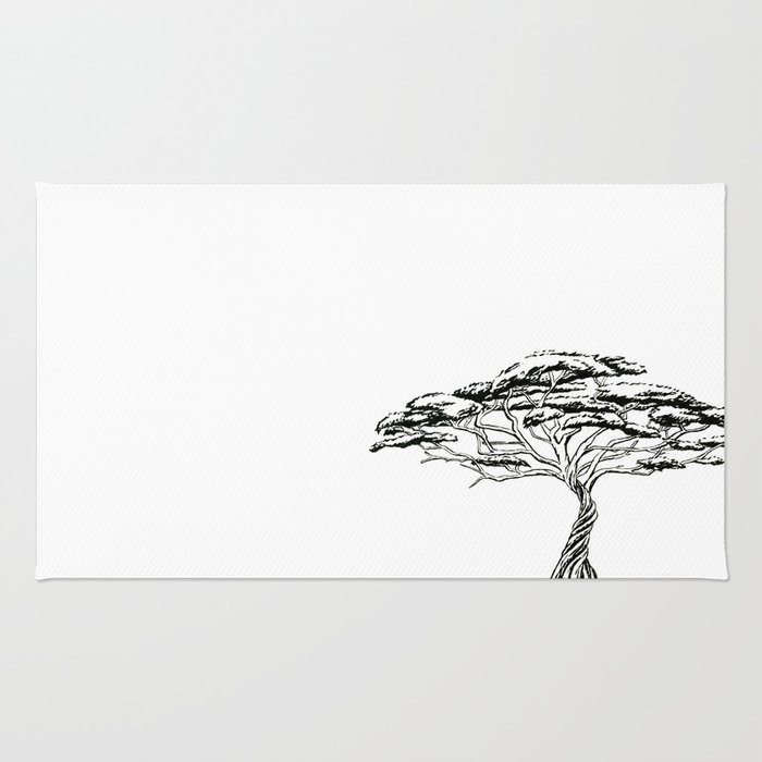 700x700 whistling thorn zen bonsai african tree rug - African Tree Drawing