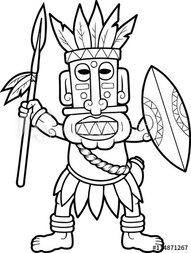 377x500 African Warrior - African Warrior Drawing