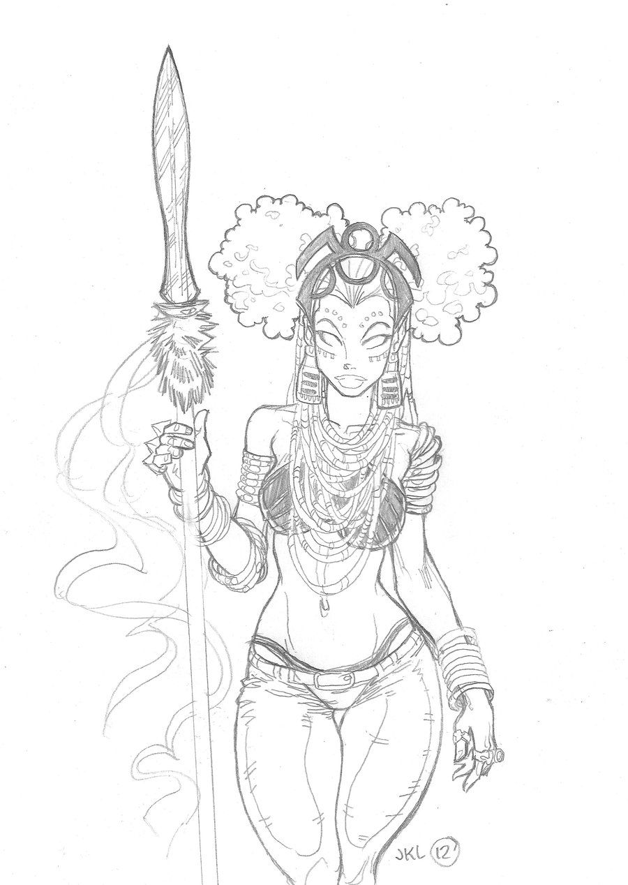 900x1268 More Like African Warrior - African Warrior Drawing