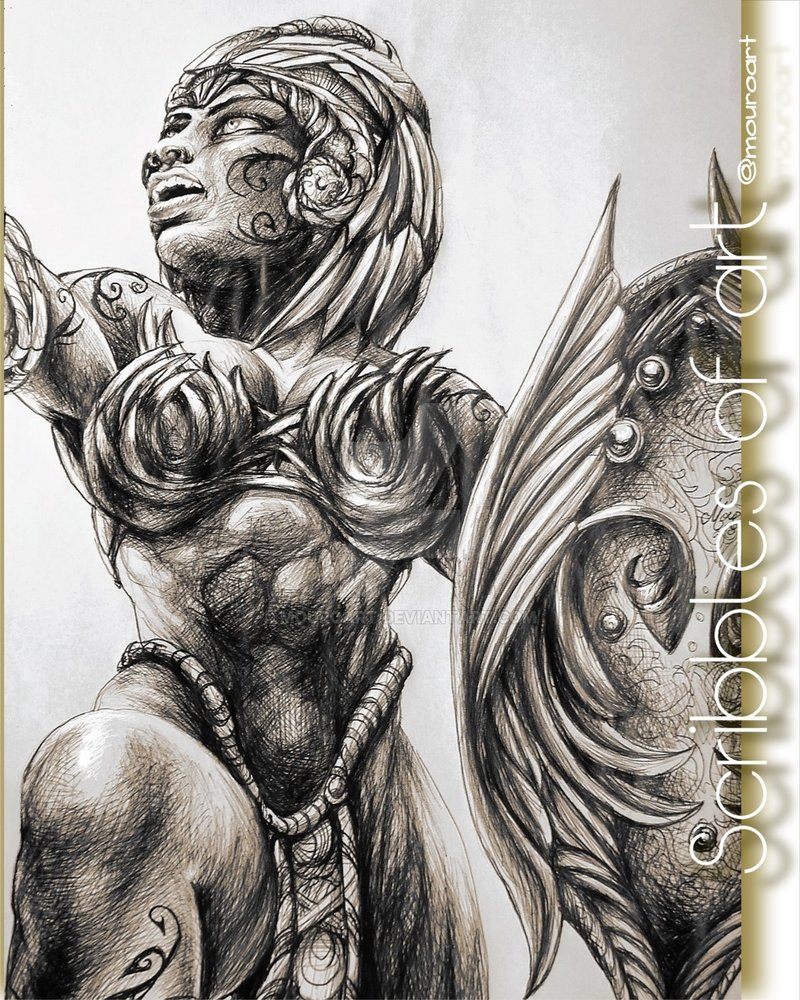 800x1000 Scribbles Of Art African Warrior - African Warrior Drawing