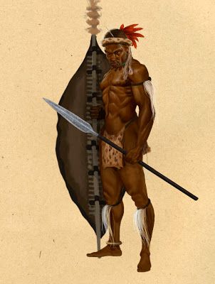 302x400 zulu warrior drawings - African Warrior Drawing