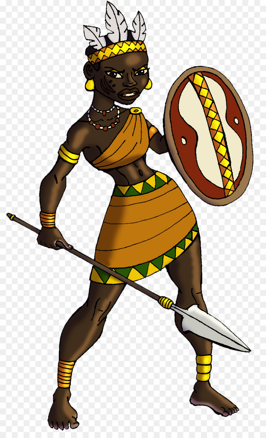 900x1480 Africa, Warrior, Drawing, Transparent Png Image Clipart Free - African Warrior Drawing