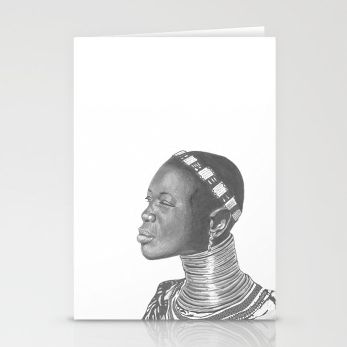 700x700 african woman drawing stationery cards - African Woman Drawing