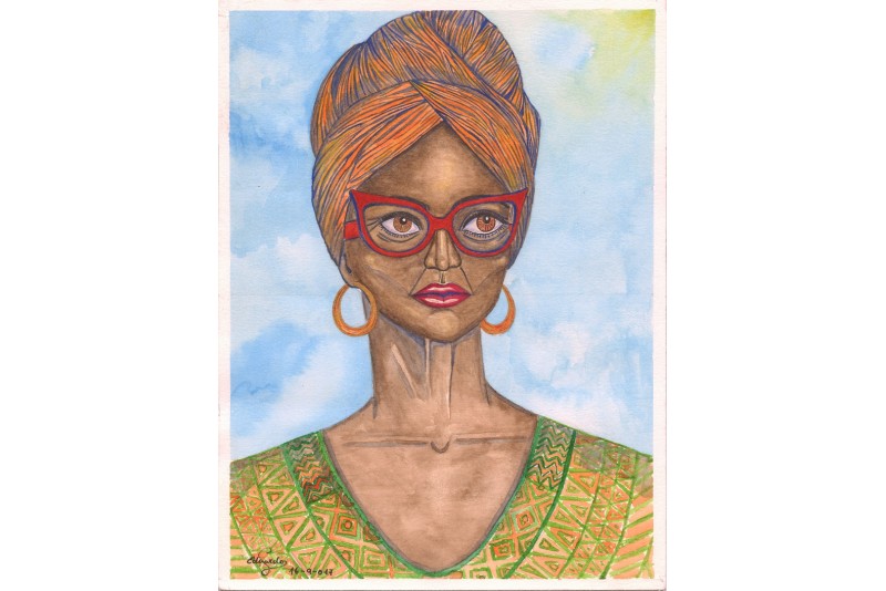 800x534 African Woman, Drawing With Watercolour And Ink - African Woman Drawing