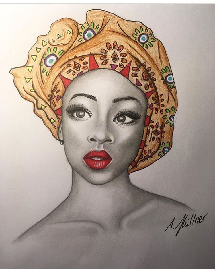 African Woman Drawing at Explore collection of