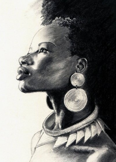 400x560 African Woman Drawing Tumblr - African Woman Drawing