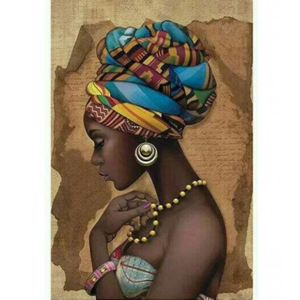600x600 african women diamond painting full round drill picture mosaic - African Woman Drawing