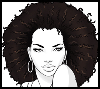 200x178 how to draw curly hair and afro ethnic hair drawing tutorials - Afro Drawing