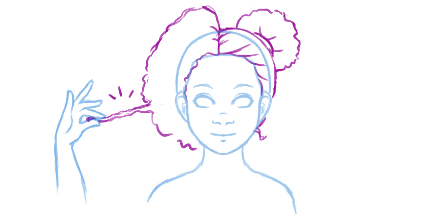 850x433 how to draw natural, textured, afro hair - Afro Drawing