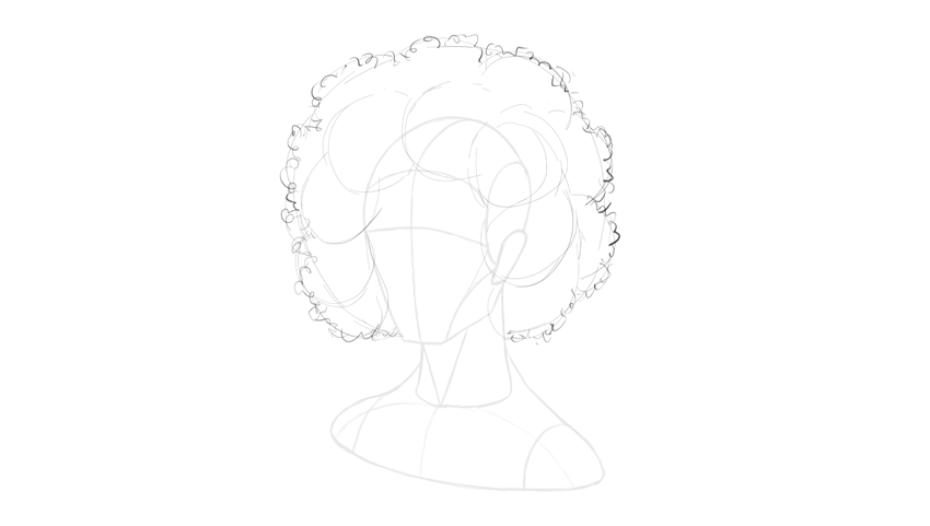 850x481 afro drawing hairline for free download - Afro Drawing