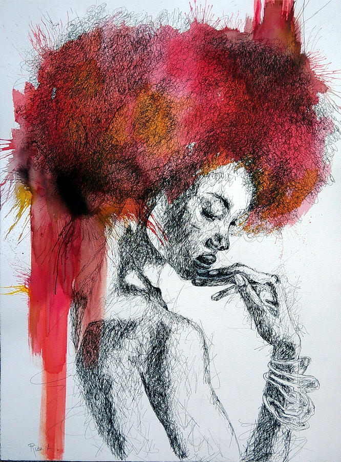 666x900 afro drawing - Afro Drawing