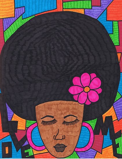 422x550 afro girl posters - Afro Girl Drawing