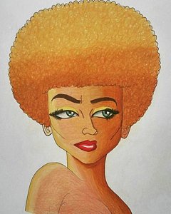 240x300 afro woman drawings fine art america - Afro Girl Drawing