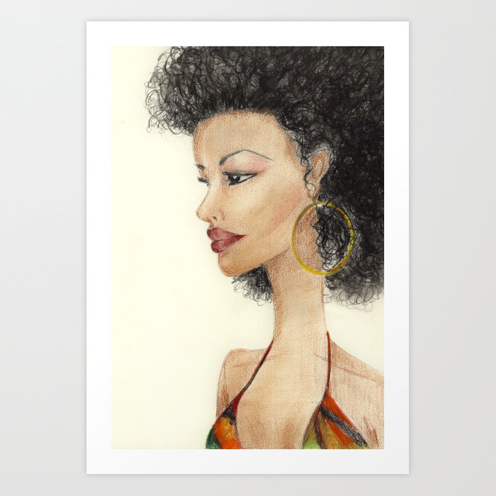 700x700 afro girl art print - Afro Girl Drawing