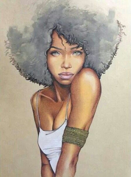 447x605 drawing of a girl with natural hair troller us - Afro Hair Drawing