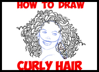 200x146 how to draw curly hair and afro ethnic hair drawing tutorials - Afro Hair Drawing