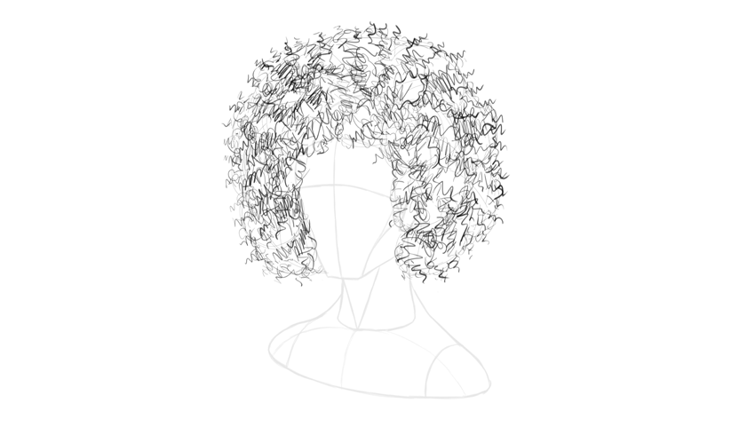 850x481 How To Draw Hair Step - Afro Hair Drawing