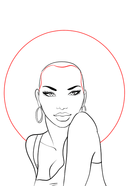 450x650 How To Draw African American Hair I Draw Fashion - Afro Hair Drawing