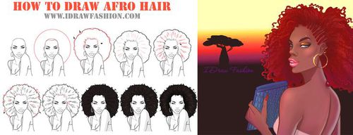 500x192 how to draw afro hair on we heart it - Afro Hair Drawing