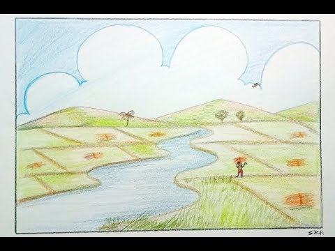 480x360 How To Draw Agriculture Scenery - Agriculture Drawing
