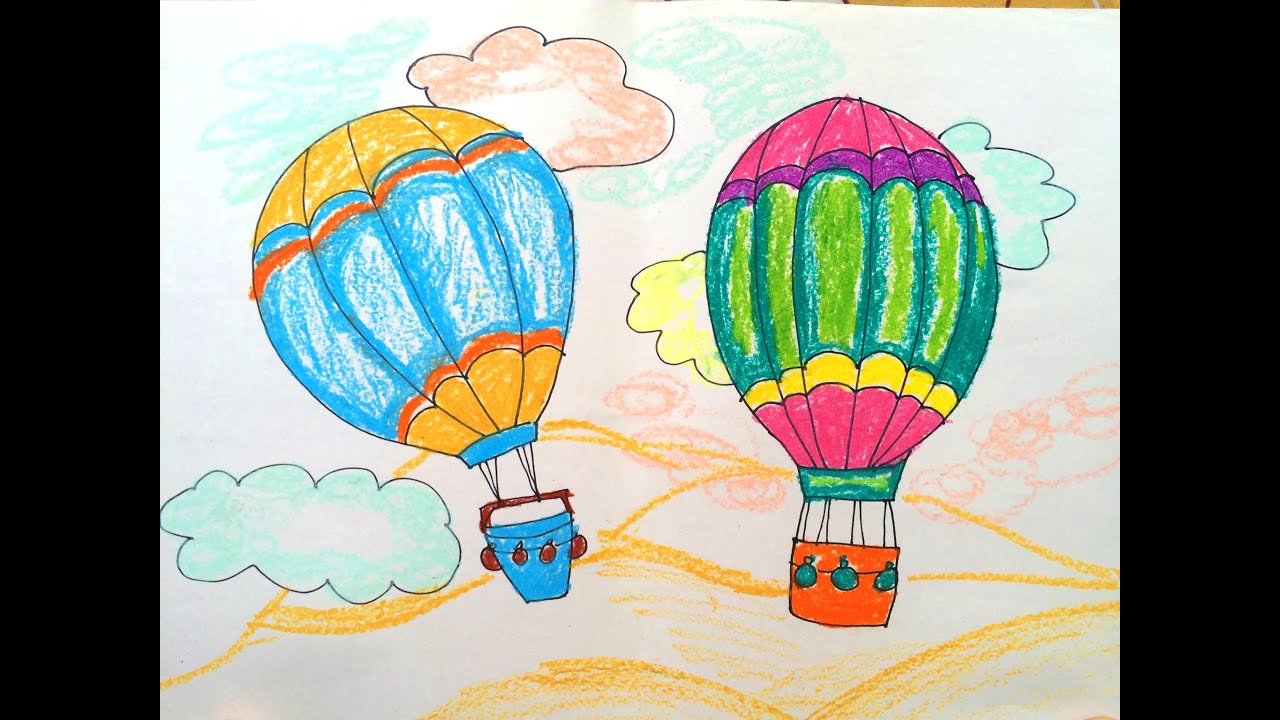 1280x720 how to draw transport how to paint a hot air balloon easy - Air Balloon Drawing